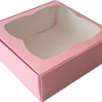 Tahtakale Toptancıları 8 X 8 X 3 cm 50 Adet Pembe Çerçeveli Karton Kutu
