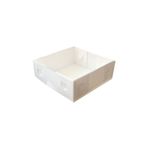 Tahtakale Toptancıları Asetat Kapaklı Karton Kutu 10x10x3 Cm (50 Adet) Beyaz
