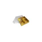 Tahtakale Toptancıları Asetat Kapaklı Karton Kutu 12x12x3 Cm 4 Bölmeli Kutu (10 Adet) Gold