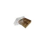 Tahtakale Toptancıları Asetat Kapaklı Karton Kutu 12x12x3 Cm 4 Bölmeli Kutu (10 Adet) Kraft