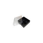 Tahtakale Toptancıları Asetat Kapaklı Karton Kutu 12x12x3 Cm 4 Bölmeli Kutu (10 Adet) Siyah