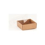 Tahtakale Toptancıları Asetat Kapaklı Karton Kutu Düz Renk 9X9X3 CM (50 Adet) Kraft