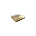 Tahtakale Toptancıları Asetat Kapaklı Karton Kutu Havlu Kutusu 20x20x5 Cm (10 Adet) Gold