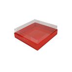 Tahtakale Toptancıları Asetat Kapaklı Karton Kutu Havlu Kutusu 20x20x5 Cm (10 Adet) Kırmızı