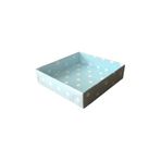 Tahtakale Toptancıları Asetat Kapaklı Karton Kutu Puantiyeli Mavi 10x10x3 cm (50 Adet)