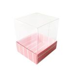 Tahtakale Toptancıları Asetat Kutu Altı Karton Çizgili Model 5x5x5 Cm (25 Adet) Pembe