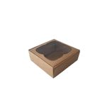 Tahtakale Toptancıları Çerçeveli Karton Kutu 9x9x3 Cm (50 Adet) Kraft