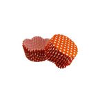 Tahtakale Toptancıları Cupcake Kalıbı Pet Kapsül Dalgalı Kek Kalıbı 65x38 Mm (100 Adet) Puantiyeli Turuncu