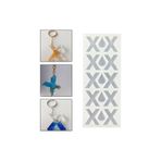 Tahtakale Toptancıları Epoksi Çoklu Silikon Kalıp X Harfi Anahtarlık Reçine Seri Döküm Kalıbı 4 CM 10 Lu