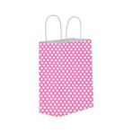 Tahtakale Toptancıları Kağıt Hediye Çantası Puantiyeli Büyük Boy 25X31 CM (25 Adet) Puantiyeli Pembe