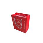 Tahtakale Toptancıları Karton İpsaplı Hediye Çantası Saray Desenli Gümüş 15X17X8 10 Adet Kırmızı