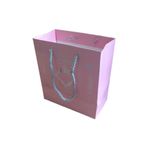 Tahtakale Toptancıları Karton Ipsaplı Hediye Çantası Saray Desenli Gümüş 15x17x8 10 Adet Pembe