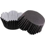Tahtakale Toptancısı Cupcake Kalıbı Pet Kapsül Dalgalı Kek Kalıbı 65X38 mm (100 Adet) Siyah