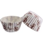 Tahtakale Toptancısı Cupcake Kalıbı Pet Kapsül Kek Kalıbı 48X34 mm (100 Adet) Sarmaşık Desenli - Beyaz