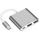 TahTicMer 3 in 1 Type C To USB 3.0/4K HDMI/PD(Usb C ) Multi Functional Macbook ve Type C Çıkışlı Cihazlara Uyumlu Çevirici