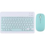 TahTicMer Apple iPad Air 2022 A2589 A2591 Uyumlu Kablosuz Bluetooth Klavye Mouse Set - Mavi