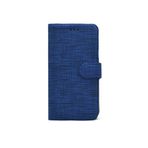 TahTicMer Apple Iphone 14 Plus Kılıf Kumaş Kredi Kartı Para Bölmeli Standlı Exclusive Spor Cüzdan, Mavi