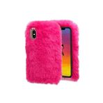 TahTicMer Apple iPhone 15 Pro Max Uyumlu Kılıf Peluş Tüylü Taşlı Pofuduk Silikon Kapak