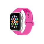 TahTicMer Apple Watch 38 cm Kordon Spor Yumuşak Silikon Pembe Koyu Kayışı