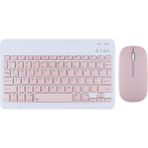 TahTicMer Bluetooth Klavye Mouse Set Bilgisayar Telefon Oyun Konsolu Tüm Cihazlara Uyumlu Akıllı Taşınabilir Şarj Edilebilir Kablosuz Bluetooth Klavye Mause Set - Pembe