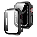 TahTicMer çerçeve Kılıf Komple önü Kapatan Mika Ekran Kırılmaz Cam Korumalı Siyah Apple Watch Seri 2 3 4 5 6 SE 42mm ile Uyumlu ürün
