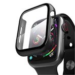 TahTicMer çerçeve Kılıf Komple önü Kapatan Mika Ekran Kırılmaz Cam Korumalı Siyah Apple Watch Seri 7 45mm ile Uyumlu ürün