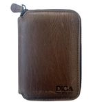 TahTicMer Diga Cüzdan Mini Fermuarlı Cüzdan Unisex Mini Boy 11 Kart Bölmeli 8x11.5 Cm (Taba)