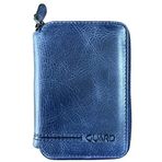 TahTicMer Guard Cüzdan Mini Fermuarlı Cüzdan Unisex Mini Boy 11 Kart Bölmeli 8x11.5 Cm (Parlak Lacivert)