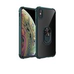 TahTicMer Huawei P30 Lite Mar-lx1m Kılıf Yüzüklü Standlı Mola Arkası Şeffaf Kapak Yeşil