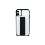 TahTicMer Huawei P40 Lite Jny-lx1 Kılıf Silikon Standlı Elden Geçme Mıknatıslı Hand Strap Şeffaf Buzlu Koruma