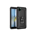 TahTicMer Huawei Y5p Uyumlu Siyah Çift Katmanlı Yüzüklü Zırhlı Tank Kılıf