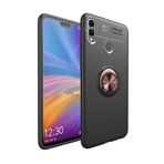 TahTicMer Huawei Y7 2019 Dub-lx1 Kılıf Silikon Yüzüklü Standlı Metal Araç Tutuculu Ravel Tpu, NoColor-3c876344