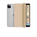 TahTicMer iPad Pro 12.9 2020 4. Nesil A2229 A2069 A2232 A2233 Smart Cover Uyku Modlu Kılıf Altın