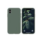 TahTicMer Iphone Xs Max Uyumlu Kılıf Lansman Silikon Mat Yüzey Içi Kadife Kapak Tpu, Haki