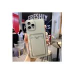 TahTicMer Iphone Xs Max Uyumlu Kılıf Silikon Şeffaf Kredi Kartlık Bölmeli Antişok Dört Köşe Darbe Korumalı, Gri