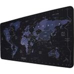 TahTicMer Mouse Pad Dünya Haritası Desenli Led ışıklı RGB Oyuncu PC Laptop Uyumlu Kaymaz Kauçuk Ledli Gaming Ganer Mousepad Büyük Boy Siyah Büyük Boy 80x30 cm