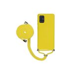 TahTicMer Realme 5i Uyumlu Kılıf Boyuna Askılı Ipli Lansman Kapak, Sarı