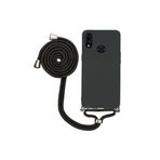 TahTicMer Samsung Galaxy A10s A107 Uyumlu Kılıf Boyuna Askılı Ipli Lansman Kapak, Siyah