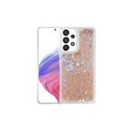 TahTicMer Samsung Galaxy A20s Kılıf Simli Pullu Sulu Yüzüklü Standlı Silikon Milce Kapak Lüks Tpu, Gold