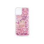 TahTicMer Samsung Galaxy A30s A307 Kılıf Simli Kalpli Yüzüklü Stand Silikon Milce Kapak Lüks Tpu, Pembe