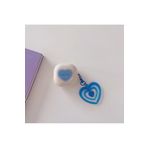 TahTicMer Samsung Galaxy Buds 2 Pro Uyumlu Kılıf Kalpli Silikon Askılı Darbeye Dayanıklı Kapak, Mavi