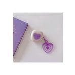 TahTicMer Samsung Galaxy Buds 2 Pro Uyumlu Kılıf Kalpli Silikon Askılı Darbeye Dayanıklı Kapak, Mor