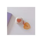 TahTicMer Samsung Galaxy Buds 2 Pro Uyumlu Kılıf Kalpli Silikon Askılı Darbeye Dayanıklı Kapak, Turuncu
