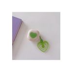 TahTicMer Samsung Galaxy Buds 2 Pro Uyumlu Kılıf Kalpli Silikon Askılı Darbeye Dayanıklı Kapak, Yeşil