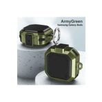TahTicMer Samsung Galaxy Buds 2 Uyumlu Kılıf Antishock Darbe Korumalı Kılıf, Haki