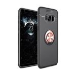 TahTicMer Samsung Galaxy S8 Plus G955 Kılıf Silikon Yüzüklü Standlı Metal Araç Tutuculu Ravel Tpu, NoColor-0210201c