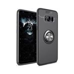 TahTicMer Samsung Galaxy S8 Plus G955 Kılıf Silikon Yüzüklü Standlı Metal Araç Tutuculu Ravel Tpu, NoColor-729d8e62