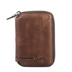 Tahticmer Unisex 11 Kart Bölmeli 8x11.5 cm Kahverengi Guard Cüzdan Mini Fermuarlı Cüzdan