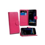 TahTicMer Vestel Venüs 5.0v Kılıf Cüzdan Kredi Kartı Bölmeli Standlı Kartlıklı Deluxe Kapak, Pembe