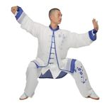 Tai Chi Kıyafeti, Erkek Kadın Tai Chi Kung Fu Üniforma Çok Renkli Çoklu Boyutlar(White-blue,165)
